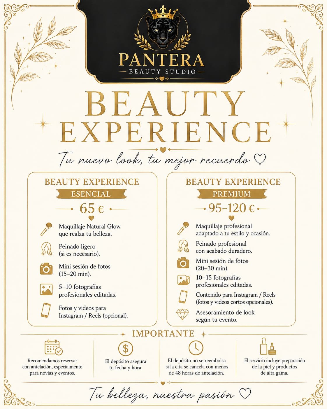 Beauty Experience: planes Esencial de 65 euros y Premium de 95 a 120 euros